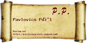 Pavlovics Pál névjegykártya