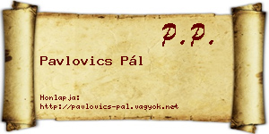 Pavlovics Pál névjegykártya
